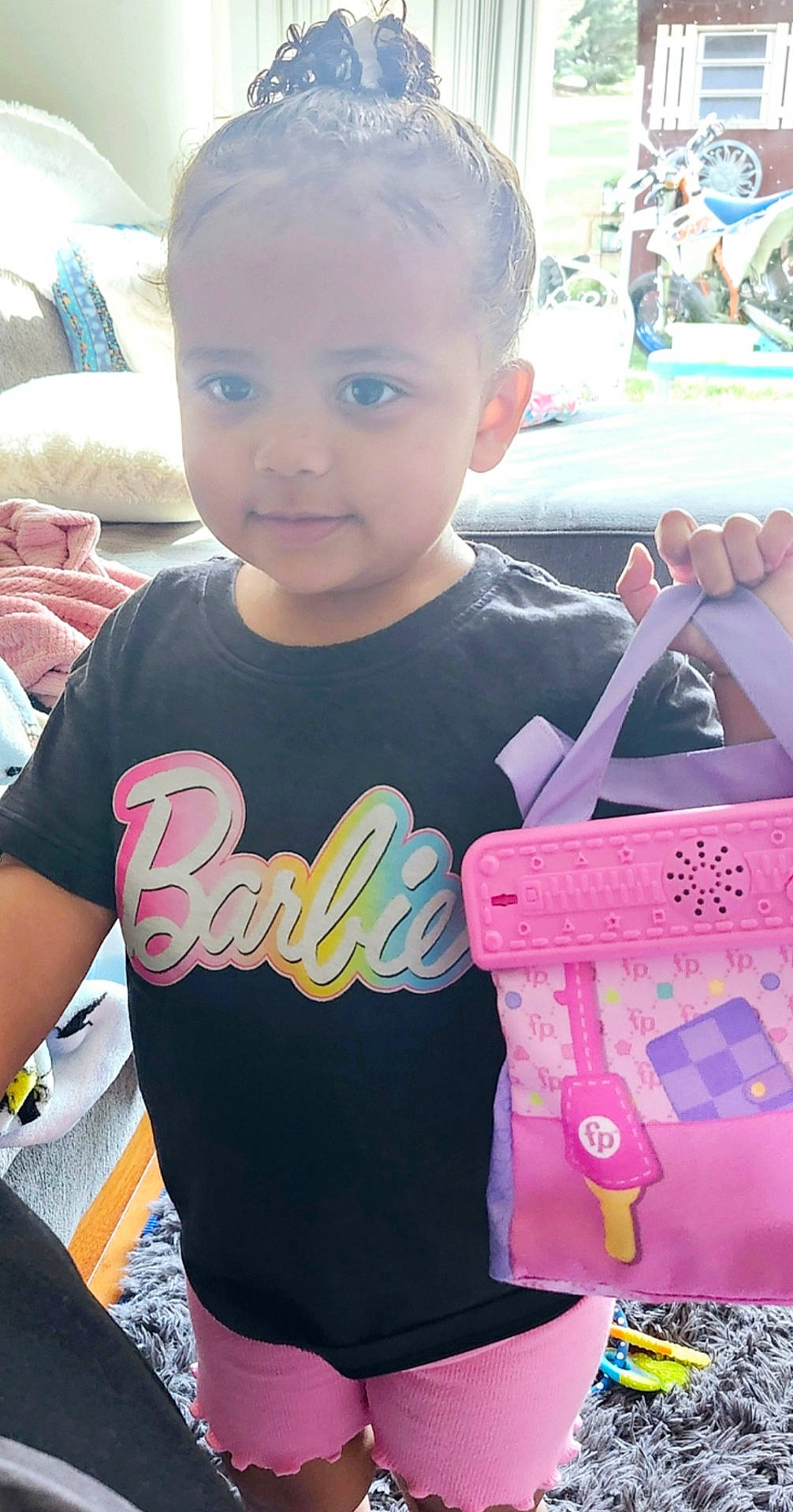 Kali is registered to the contest to win money with this photo: accessories, baby, bag, clothing, couch, face, furniture, handbag, head, homedecor, indoors, jewelry, machine, pants, person, photography, portrait, shorts, t_shirt, wheel