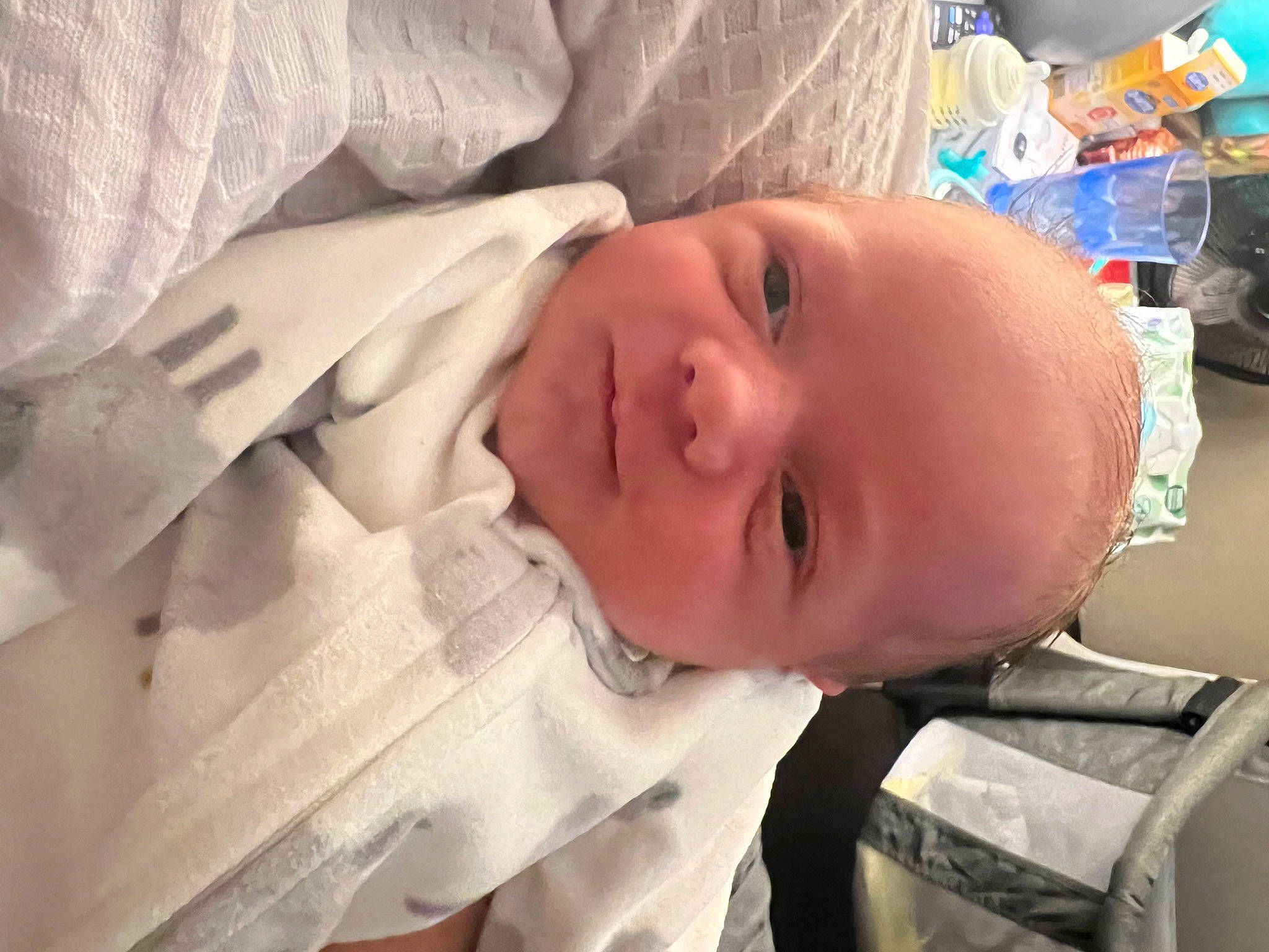 Isaac joined the competition — help win amazing prizes! baby, baby_products, baby_safety, baby_toddler_clothing, cheek, child, collar, comfort, dress_shirt, eyelash, iris, linens, mouth, nose, person, room, skin, sleeve, smile, toddler