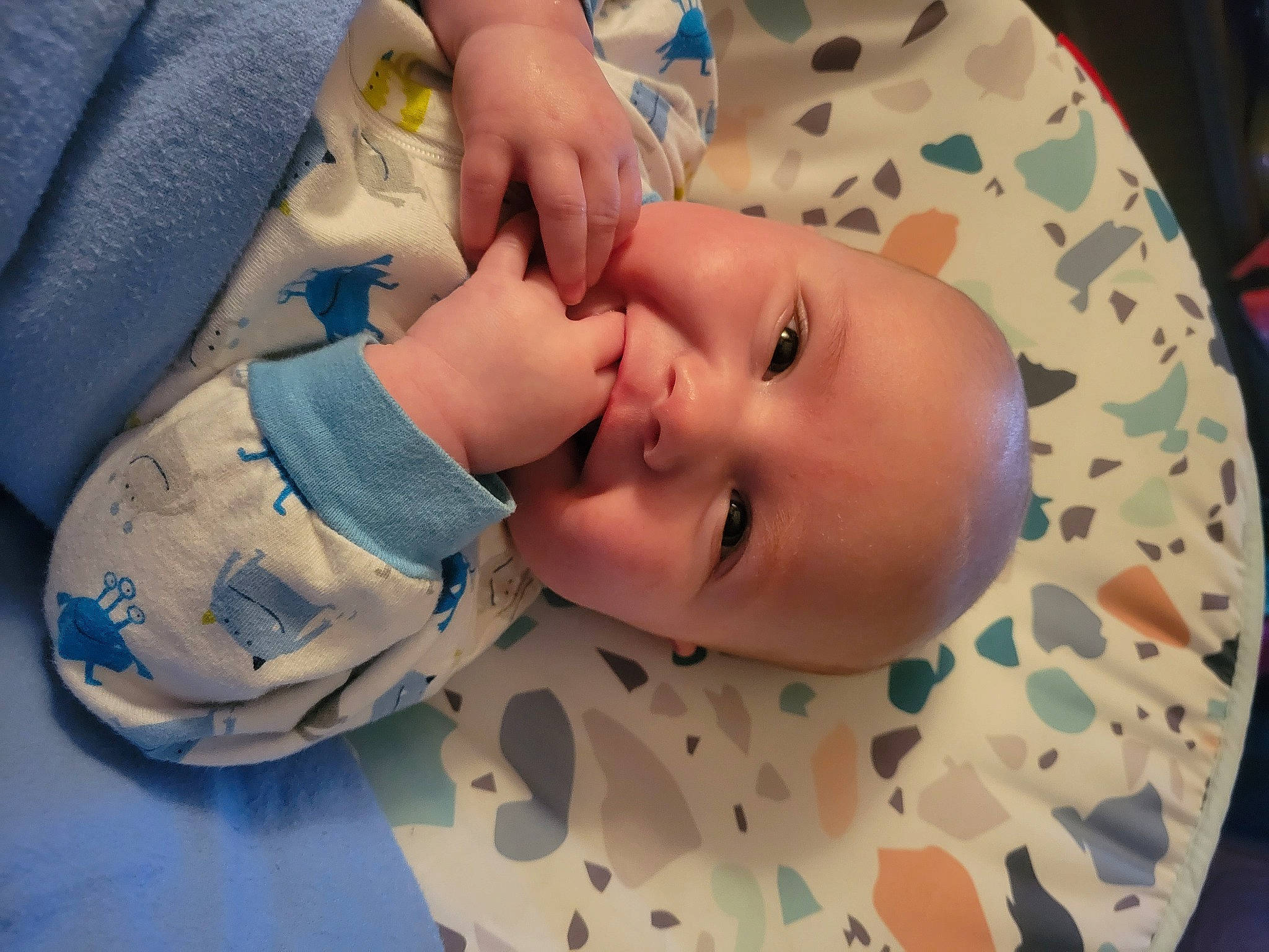 Benjamin is registered to the contest to win money with this photo: baby, baby_products, baby_toddler_clothing, cheek, child, circle, comfort, eyelash, happy, hat, nail, nose, pattern, person, skin, smile, thumb, toddler