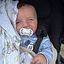 Aaron joined the competition — help win amazing prizes! baby, blanket, blue, child, clothing, comfort, cozy, cute, fabric, face, hand, indoors, infant, mickey_mouse, nap, pacifier, seatbelt, smiling, stroller, wrapped
