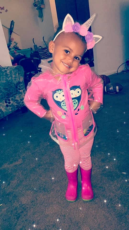 Aiyana is registered to the contest to win money with this photo: child, costume, ear, fawn, fictional_character, joy, person, pink, toddler