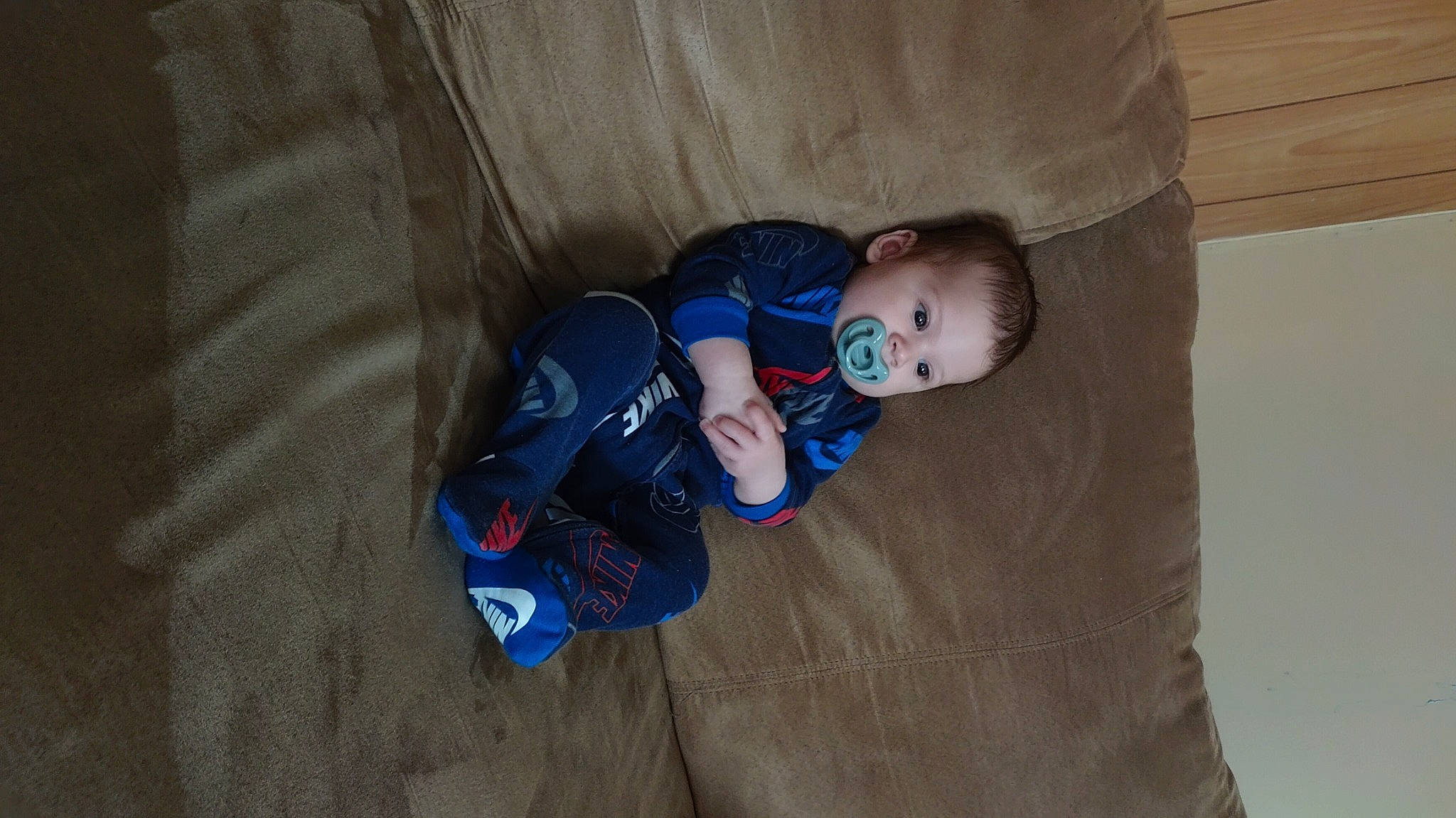 Owen joined the competition — help win amazing prizes! baby, baby_products, baby_toddler_clothing, baby_toys, child, comfort, electric_blue, flooring, foot, fun, hardwood, linens, person, personal_protective_equipment, room, sitting, sleeve, textile, toddler, wood