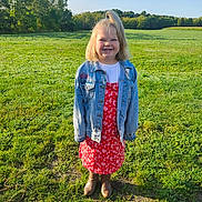 Paige joined the competition — help win amazing prizes! child, clothing, coat, face, female, field, girl, grass, grassland, head, jacket, jeans, nature, outdoors, pants, person, photography, plant, portrait, standing