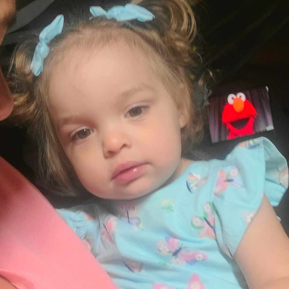 Everleigh joined the competition — help win amazing prizes! accessories, baby, child, clothing, dress, earring, face, female, flower, girl, happy, head, jewelry, person, petal, photography, portrait, selfie, smile, t_shirt