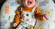 Colsen joined the competition — help win amazing prizes! baby, bear_pattern, child, clothing, colorful, cozy, cushion, cute, happy, indoor, infant, laughing, lying_down, onesie, playful, portrait, smiling, socks, soft_blanket, young