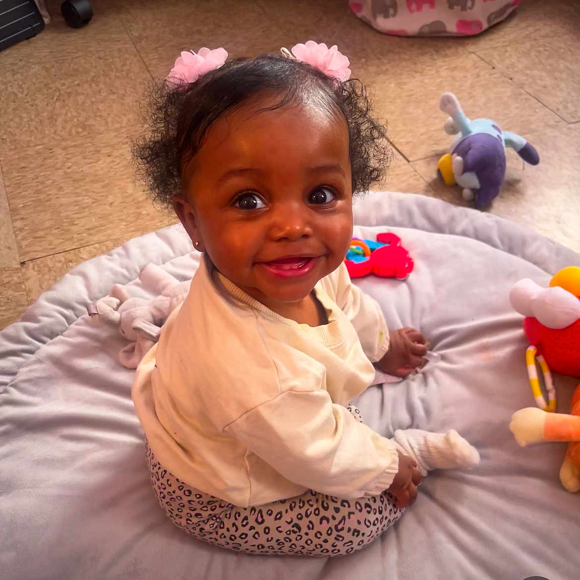 Aura joined the competition — help win amazing prizes! baby, babycrawling, babylaughing, biting, clothing, crawling, face, glove, hair, happy, head, person, photography, portrait, sitting, sleeve, smile, toy