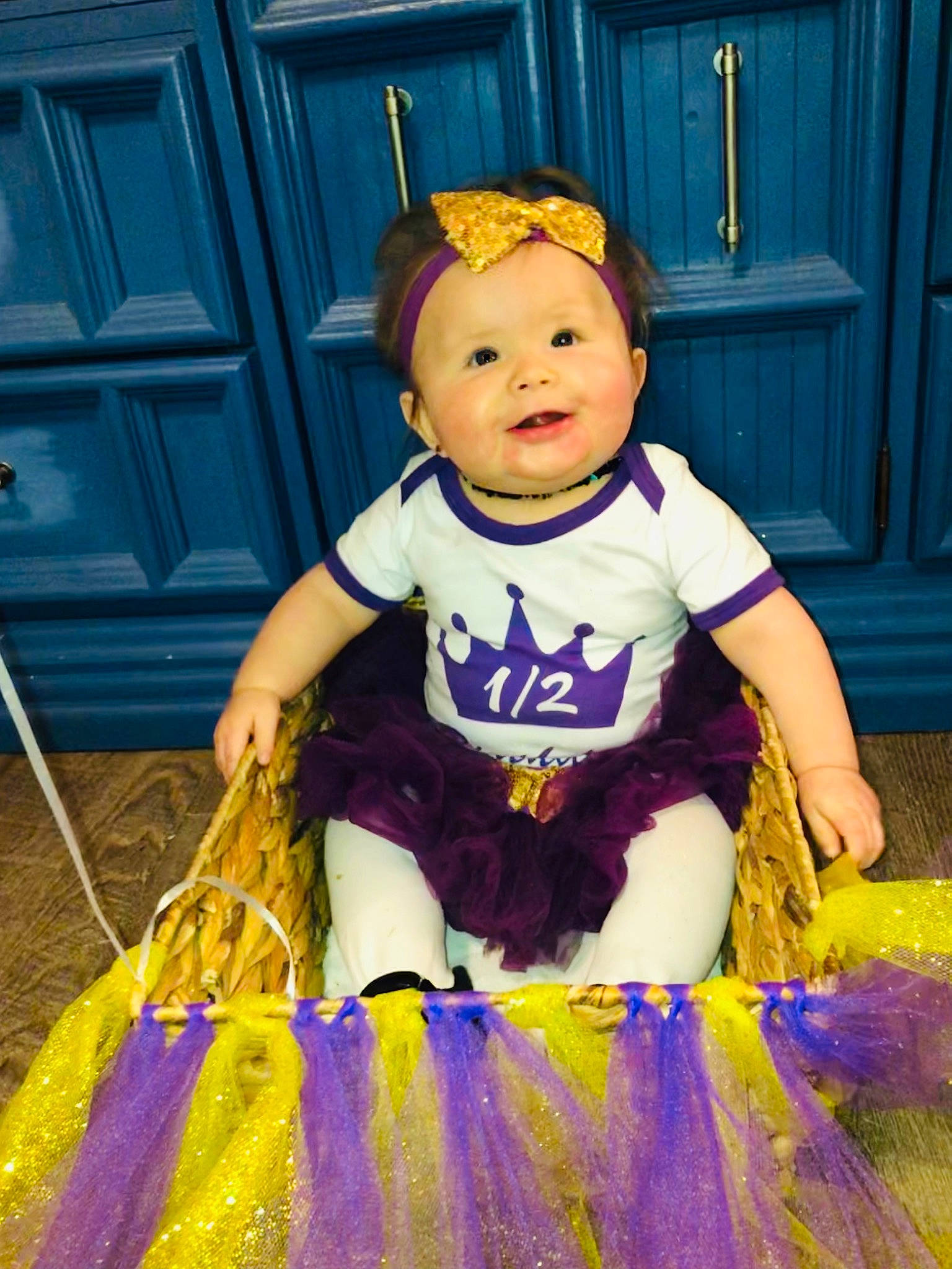 Veronica joined the competition — help win amazing prizes! baby, baby_toddler_clothing, beauty, blue, cabinetry, child, clothing, door, event, fun, happy, hat, headwear, person, pink, purple, smile, snapshot, textile, toddler