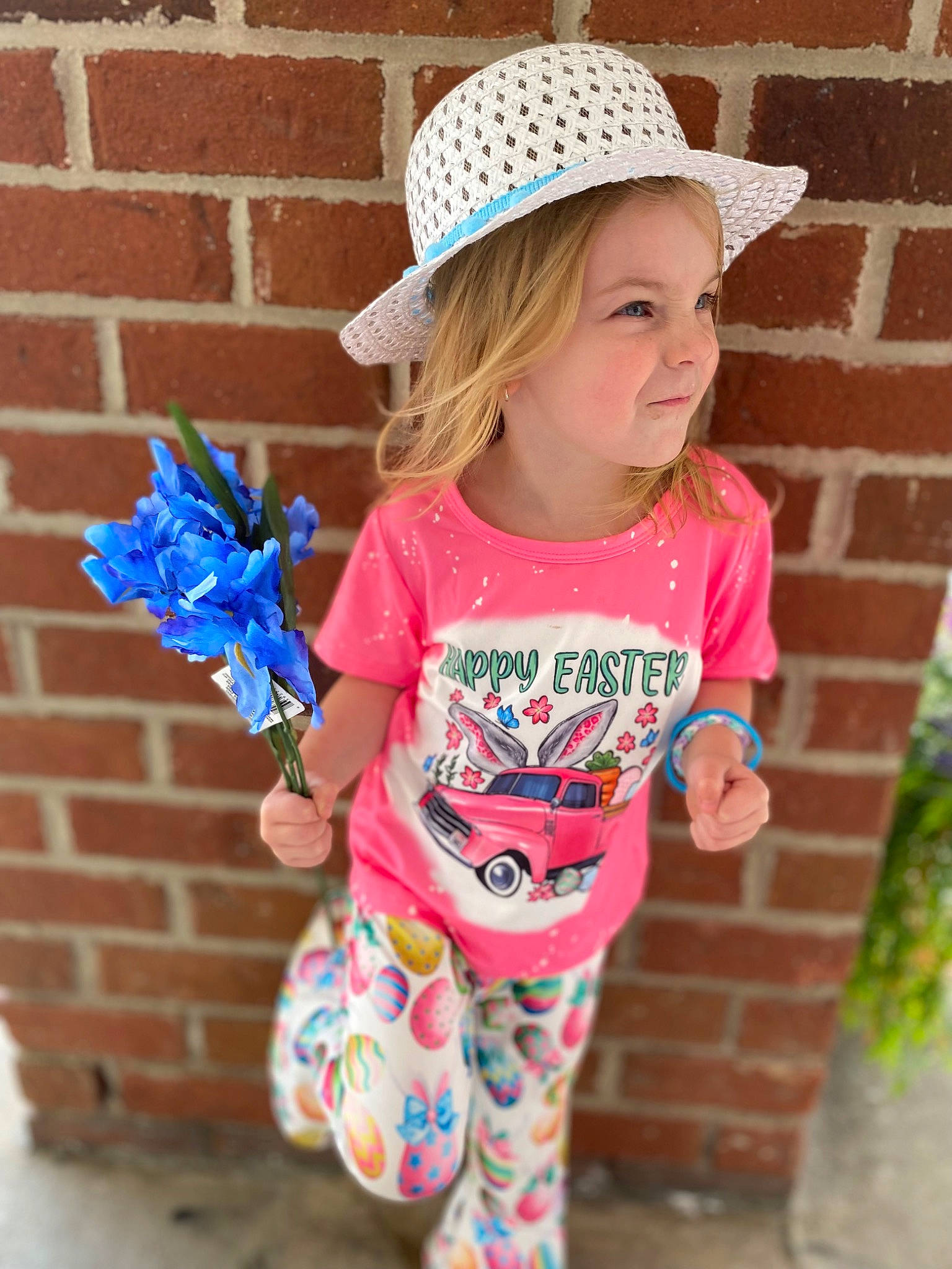 Mackena joined the competition — help win amazing prizes! baby_toddler_clothing, blue, cap, clothing, cool, costume_hat, electric_blue, fashion, green, happy, hat, headgear, pattern, person, pink, sleeve, smile, sun_hat, t_shirt, toddler