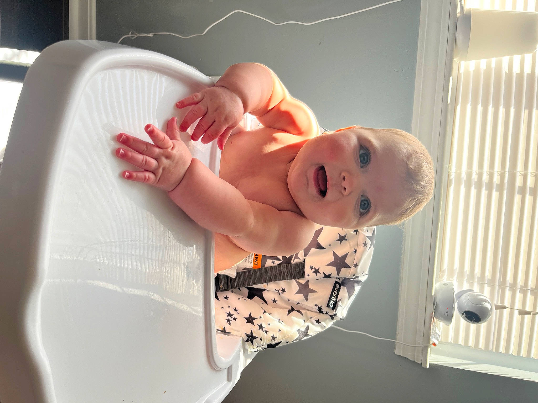 Delanie joined the competition — help win amazing prizes! arm, baby, baby_products, baby_safety, baby_sleeping, baby_toddler_clothing, baby_toys, bathing, chest, child, comfort, hand, infant_bed, person, room, smile, stomach, thumb, toddler