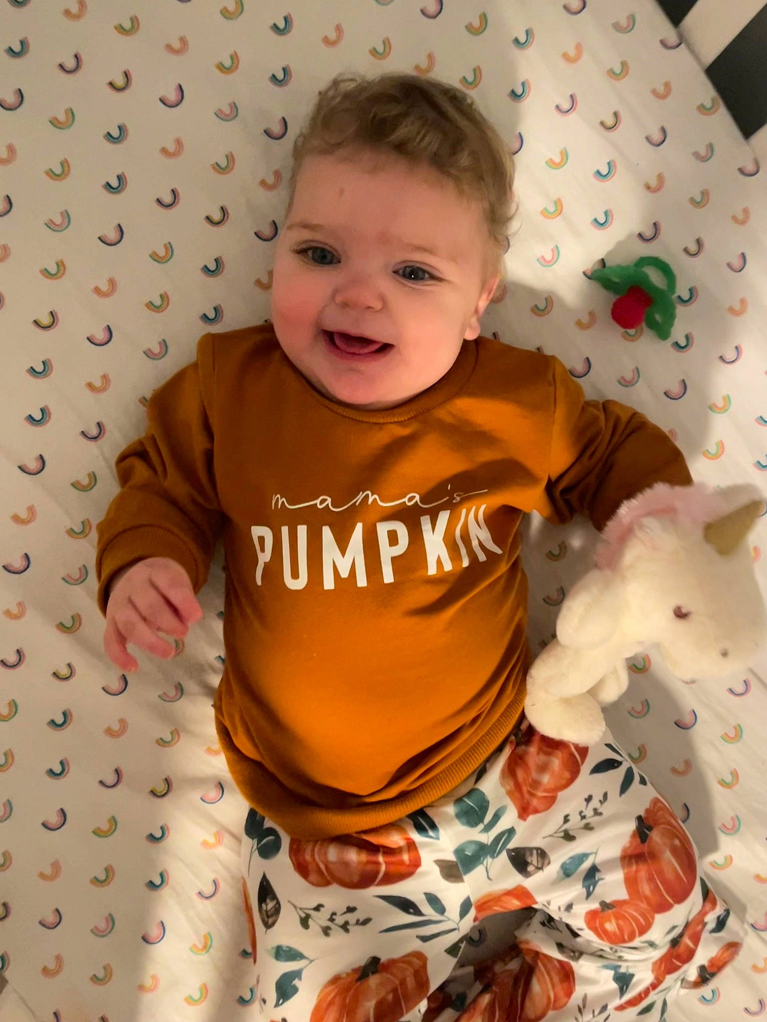 Delanie joined the competition — help win amazing prizes! baby, baby_safety, baby_toddler_clothing, cheek, child, comfort, facial_expression, fun, happy, head, joy, linens, pattern, person, pink, room, skin, sleeve, smile, t_shirt