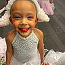 ballet, child, costume, cute, dance, dress, floor, fun, girl, happy, headpiece, holding_hands, indoor, makeup, performance, portrait, smiling, tutu, white, young