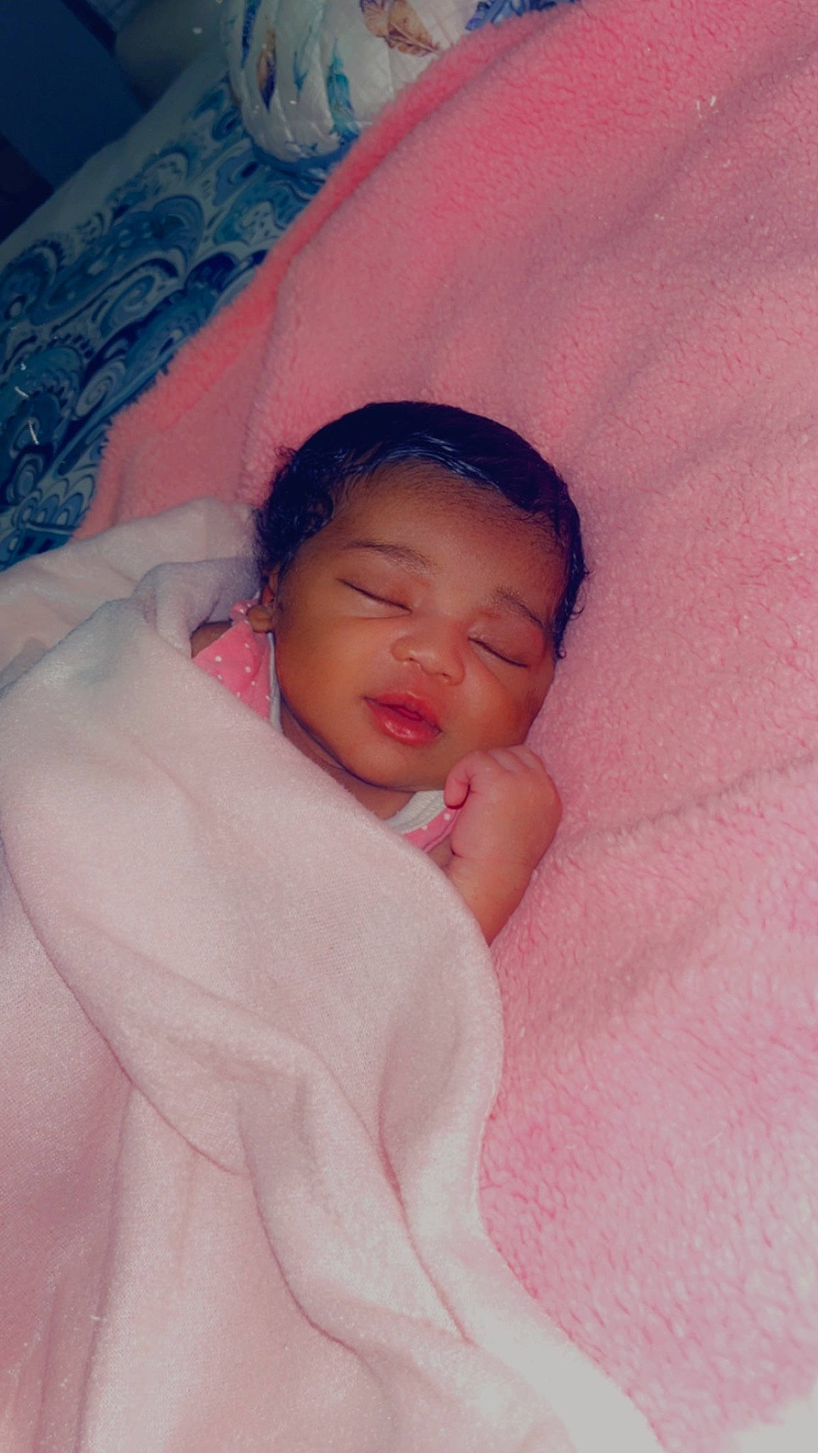 Armuney joined the competition — help win amazing prizes! arm, baby, baby_sleeping, bed, bedding, cheek, comfort, eye, eyebrow, face, hair, hand, head, human_body, linens, nose, person, pink, textile, thumb