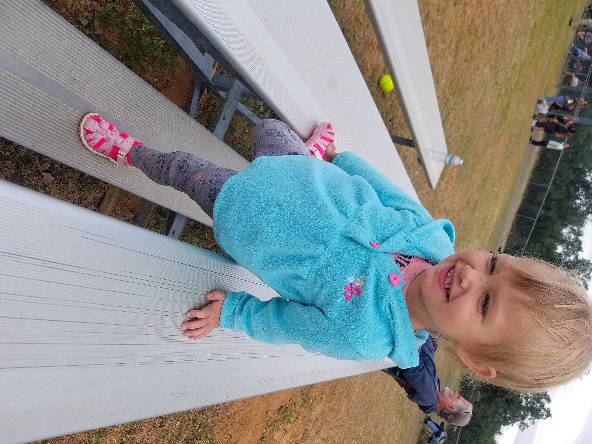 Justice is registered to the contest to win money with this photo: baby_toddler_clothing, child, fun, happy, joy, leisure, magenta, person, play, recreation, sleeve, smile, toddler, tree, vacation, wood