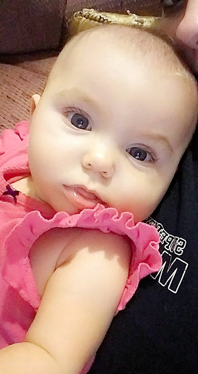 Rosalee is registered to the contest to win money with this photo: baby, baby_products, beauty, cheek, child, close_up, eye, face, head, iris, lip, mouth, nose, person, pink, product, skin, toddler