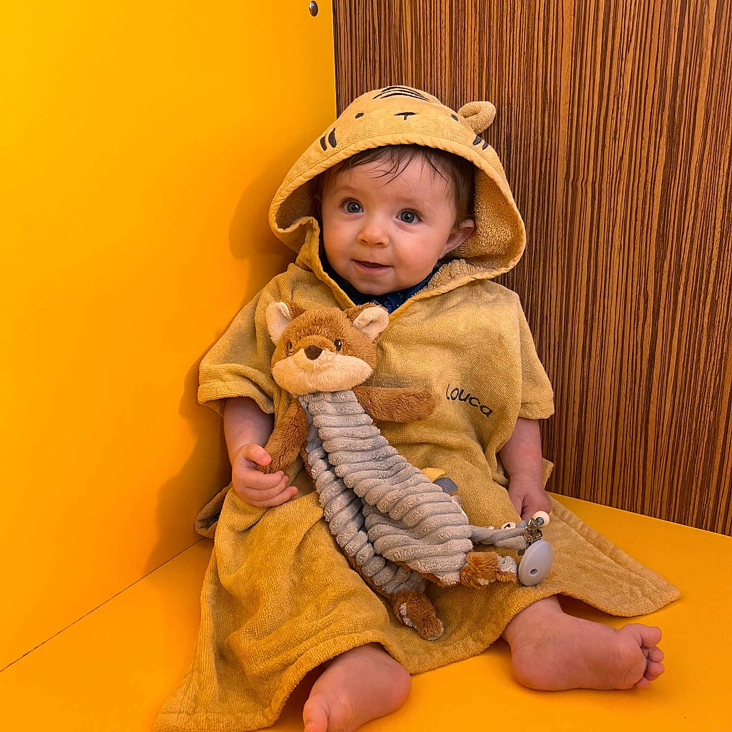 Louca participe au concours pour gagner de l'argent avec cette photo : baby, blanket, bodypart, bonnet, clothing, coat, face, finger, hand, hardwood, hat, head, hood, knitwear, person, photography, portrait, sweater, towel, wood