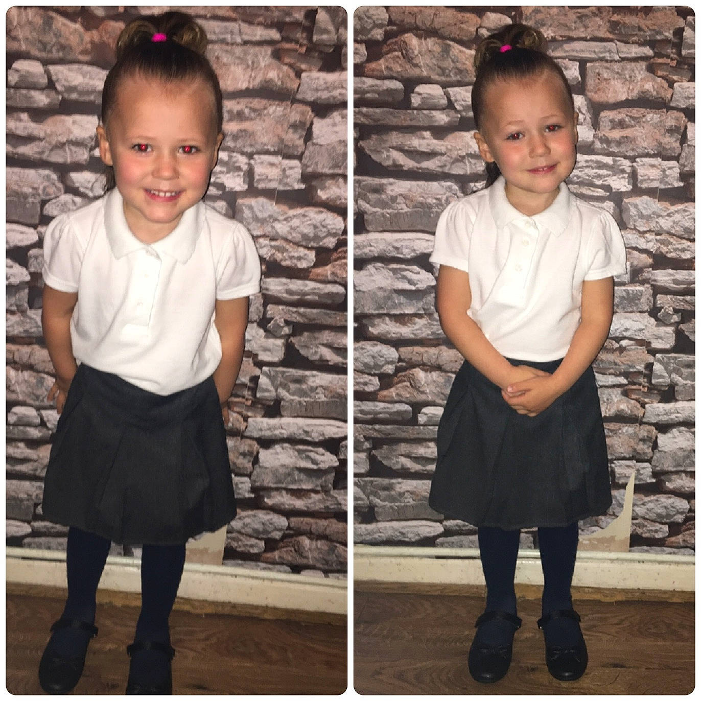 Cienna is registered to the contest to win money with this photo: black_and_white, bow_tie, child, child_model, clothing, design, dress, fashion, fashion_accessory, footwear, joy, neck, pattern, person, photography, school_uniform, shoe, snapshot, t_shirt, toddler