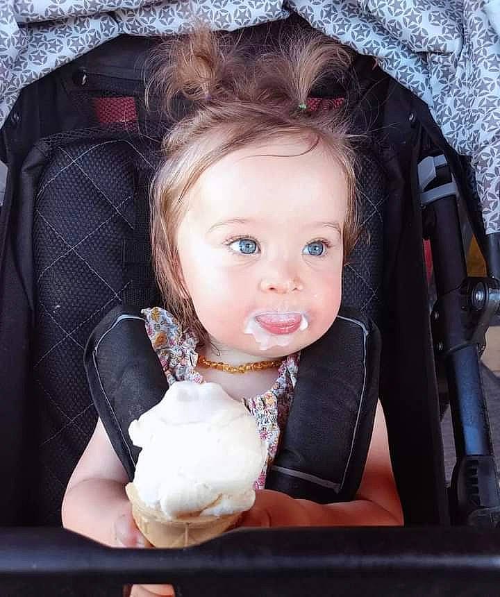 Timber joined the competition — help win amazing prizes! baby, baby_carriage, baby_toddler_clothing, chair, cheek, child, chin, dress, eye, eyebrow, eyelash, flash_photography, hairstyle, happy, iris, lip, person, product, skin, toddler