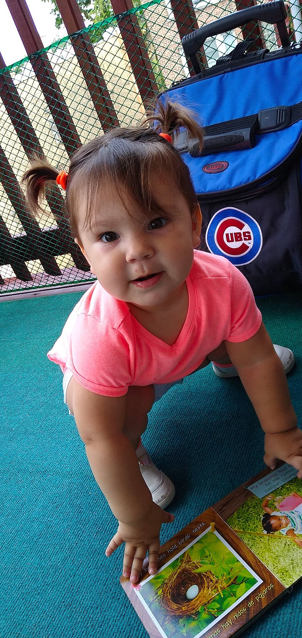 Giana joined the competition — help win amazing prizes! baby, beauty, cheek, child, fun, grass, head, leisure, male, person, play, sitting, skin, smile, toddler