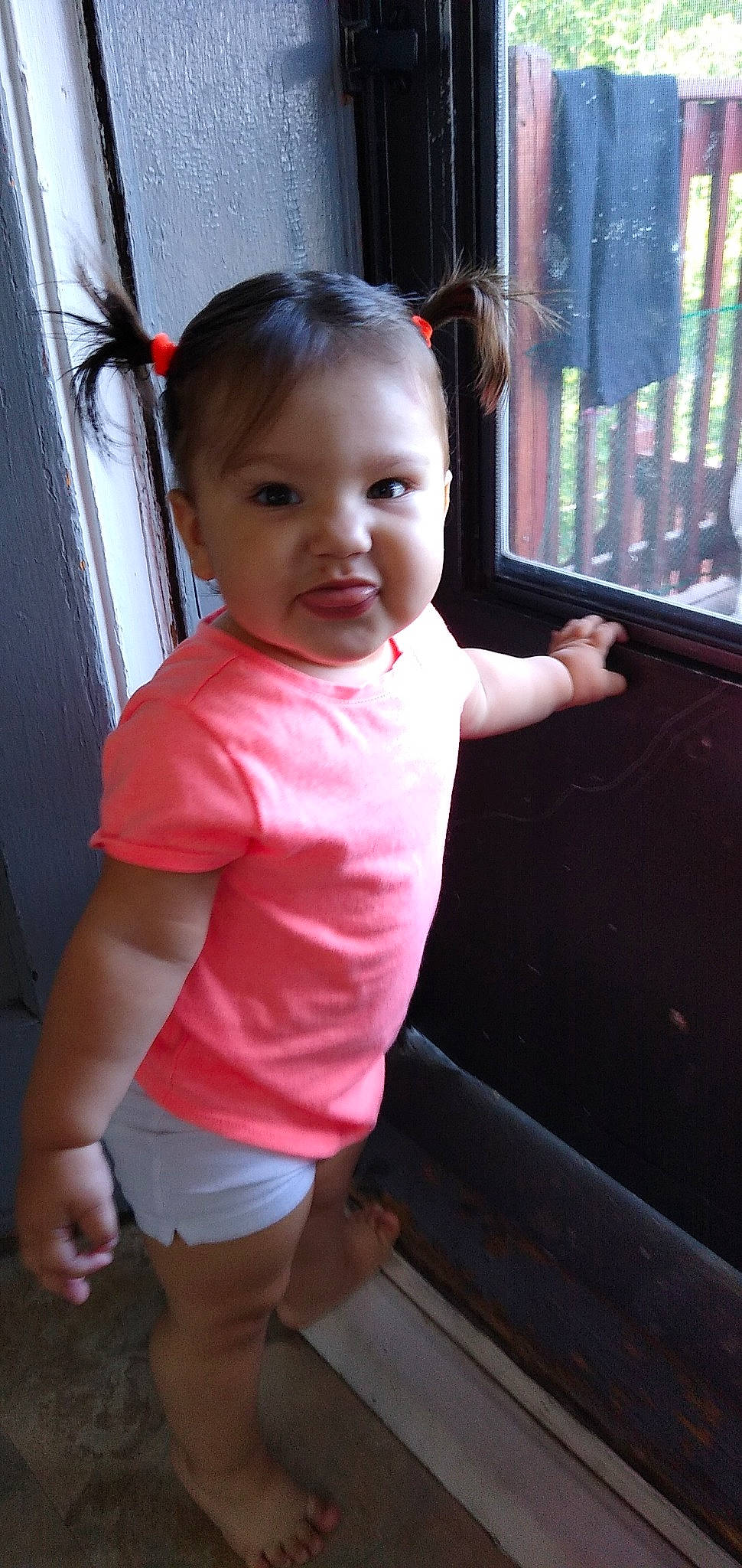 Giana is registered to the contest to win money with this photo: baby, cheek, child, person, skin, smile, standing, toddler