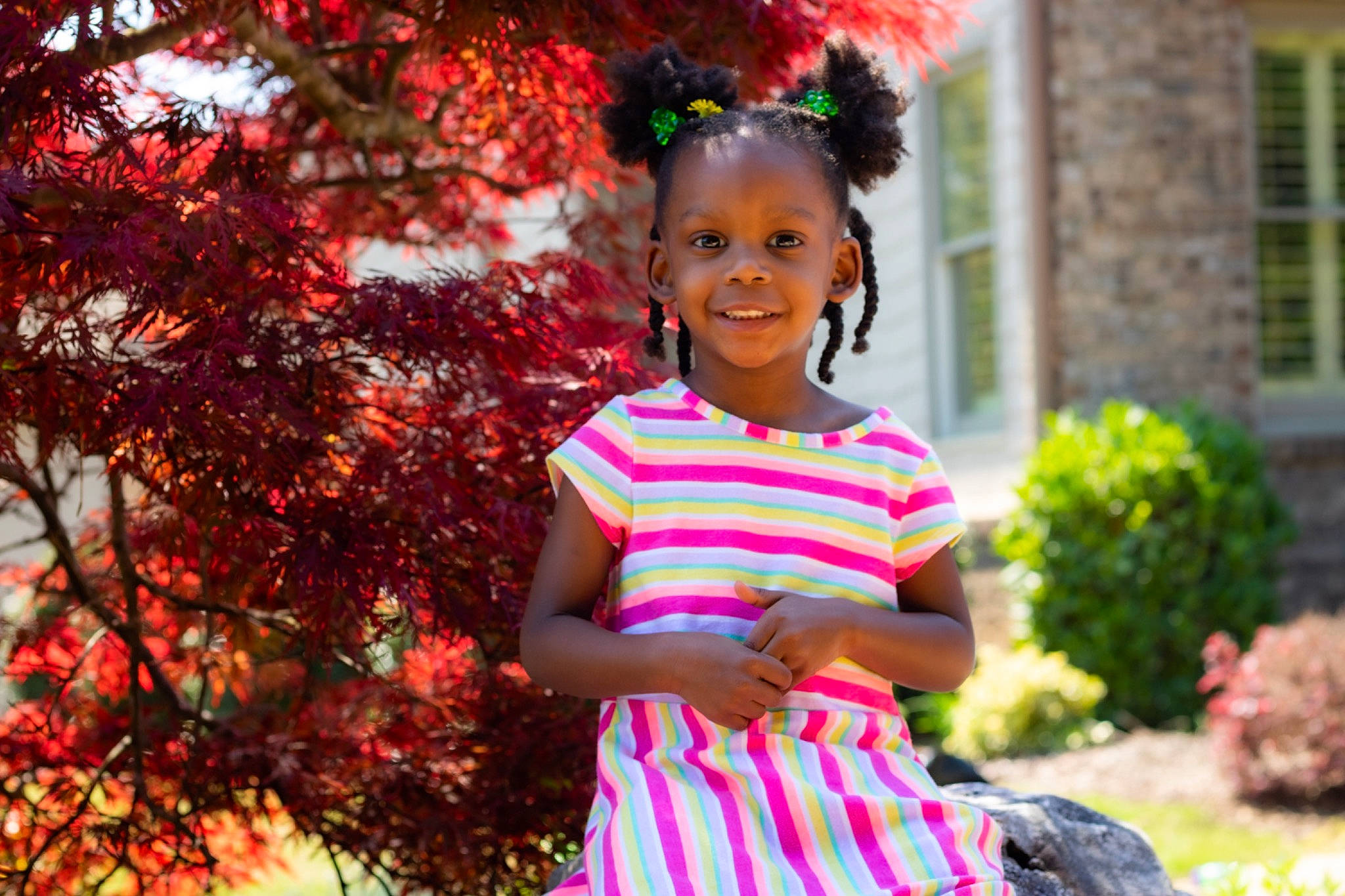 Giselle is registered to the contest to win money with this photo: adaptation, child, costume, dress, fun, happy, joy, leaf, person, photography, pink, plant, red, smile, spring, toddler