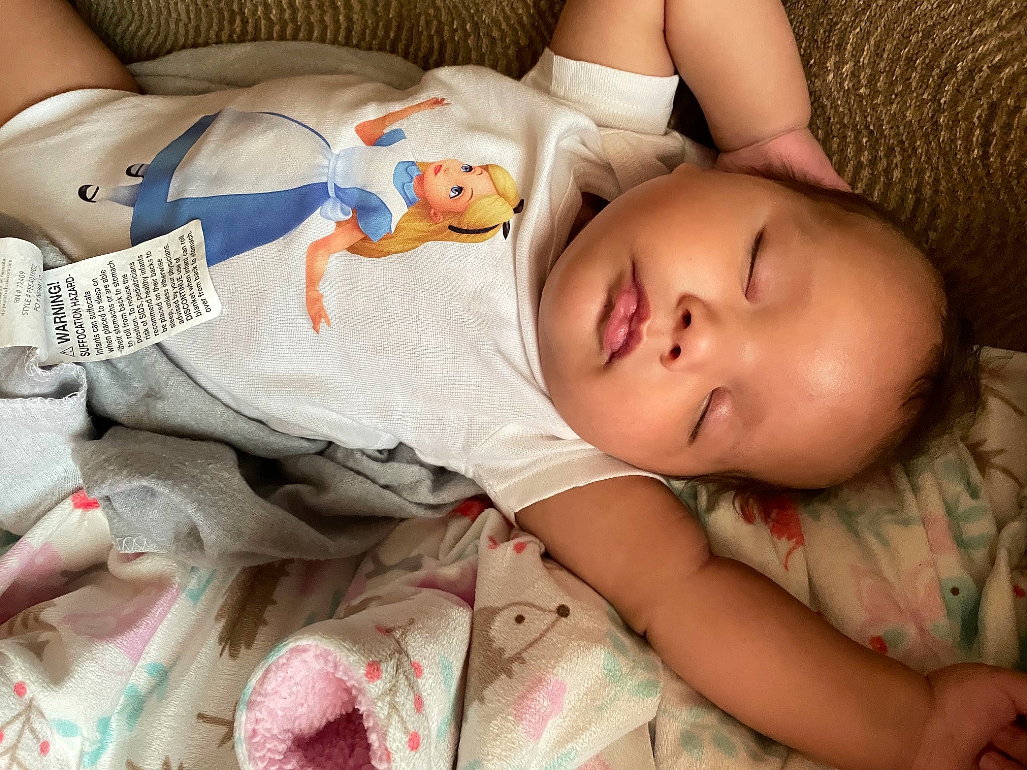 Sophia joined the competition — help win amazing prizes! baby, baby_toddler_clothing, bedtime, cheek, child, comfort, doll, eyelash, finger, iris, linens, lip, mammal, mouth, nose, person, product, skin, textile, toddler