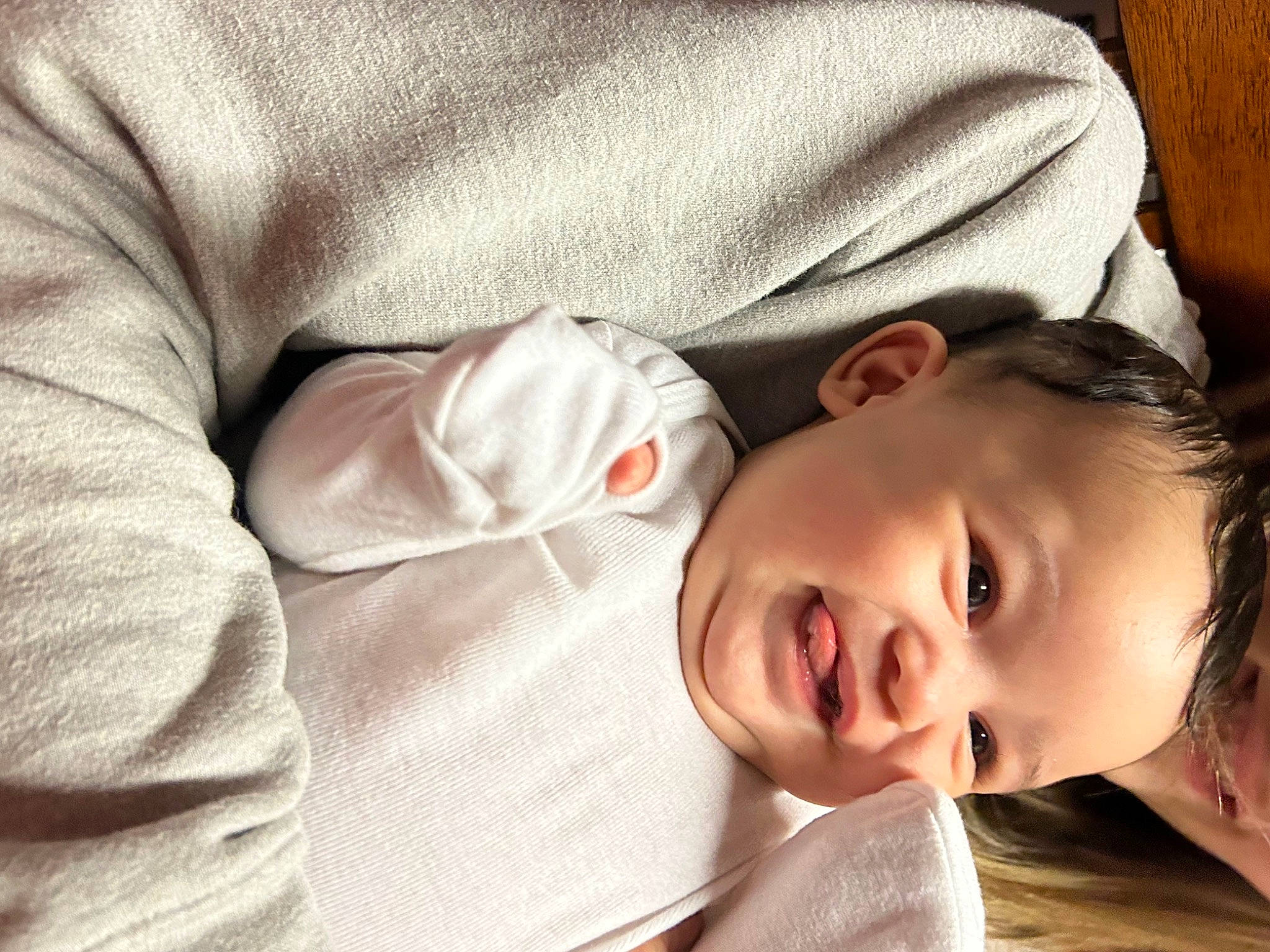 Amiyah is registered to the contest to win money with this photo: baby, baby_toddler_clothing, cheek, child, comfort, eyelash, face, flash_photography, happy, linens, lip, nose, person, plant, portrait_photography, skin, sleeve, smile, toddler, tree