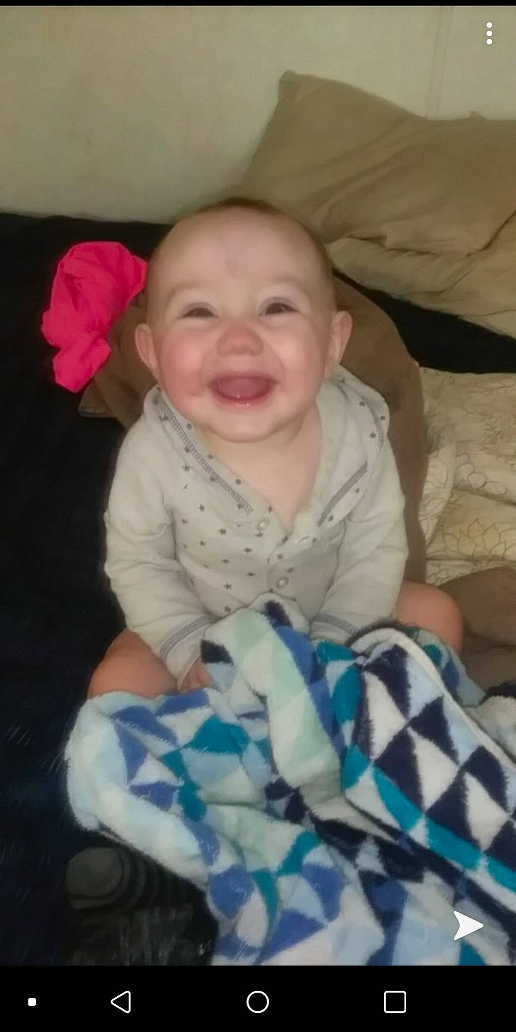 Jupiter is registered to the contest to win money with this photo: baby, cheek, child, eye, joy, person, skin, smile, textile, toddler