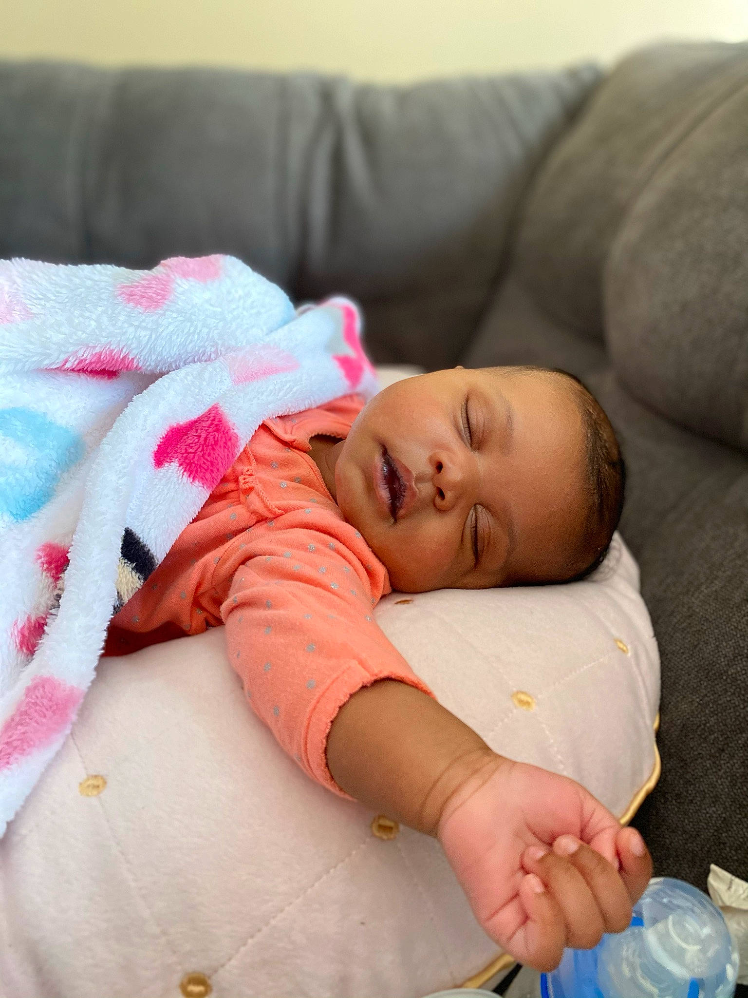 Carrington is registered to the contest to win money with this photo: baby, baby_sleeping, beauty, bedtime, birth, cheek, child, comfort, lip, nap, nose, person, pink, product, skin, sleep, smile, textile, toddler