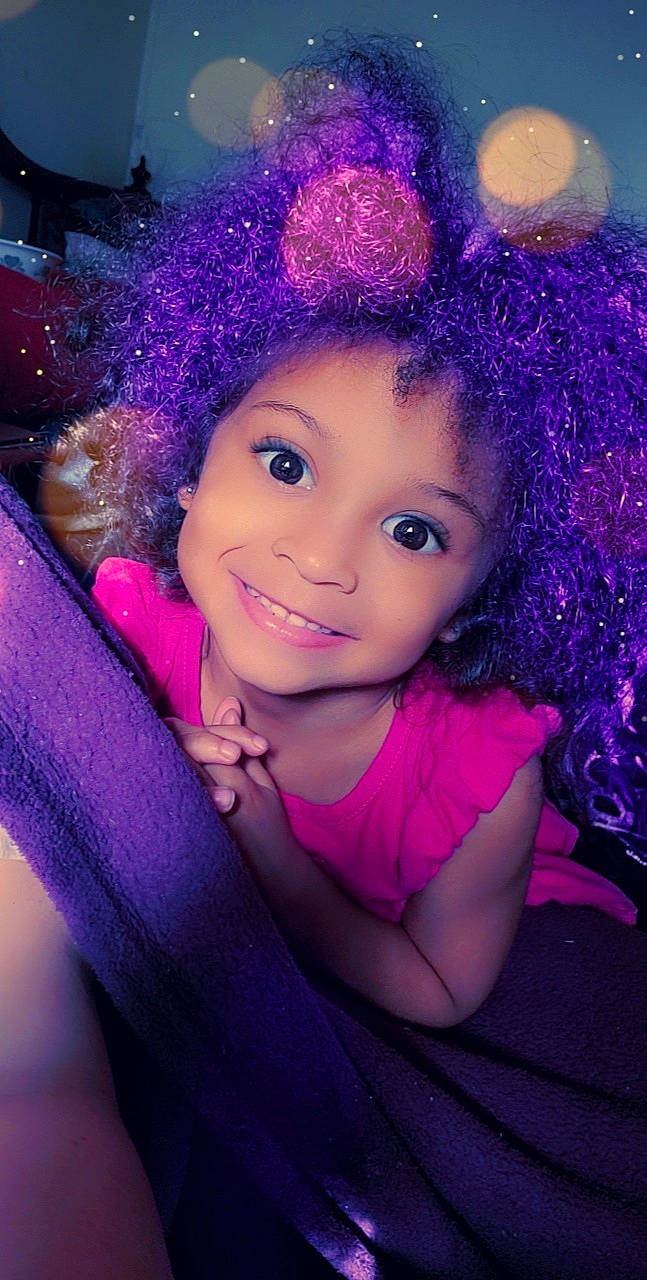 Ka'Lea joined the competition — help win amazing prizes! beauty, cheek, child, eye, eyebrow, face, forehead, fun, hair, hair_coloring, head, joy, lavender, lilac, lip, magenta, person, pink, purple, smile