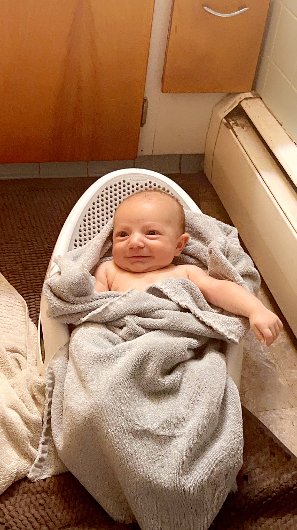 Lennon is registered to the contest to win money with this photo: baby, baby_products, baby_safety, baby_sleeping, baby_toddler_clothing, bedtime, cheek, child, comfort, face, facial_expression, linens, mammal, nap, person, room, sitting, skin, sleep, smile