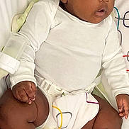 Shezlin joined the competition — help win amazing prizes! baby, infant, child, onesie, baby_seat, patterned_fabric, geometric_pattern, sitting, curious_expression, dark_skin, short_hair, indoor, clothing, hand, foot, legs, face, person, comfortable, seatbelt