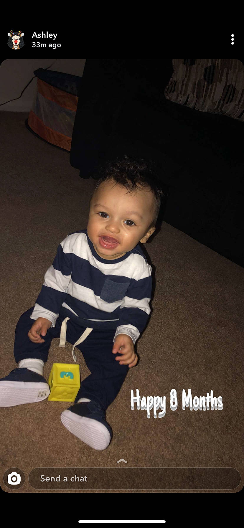 Messiah is registered to the contest to win money with this photo: baby, child, person, sitting, skin, smile, toddler