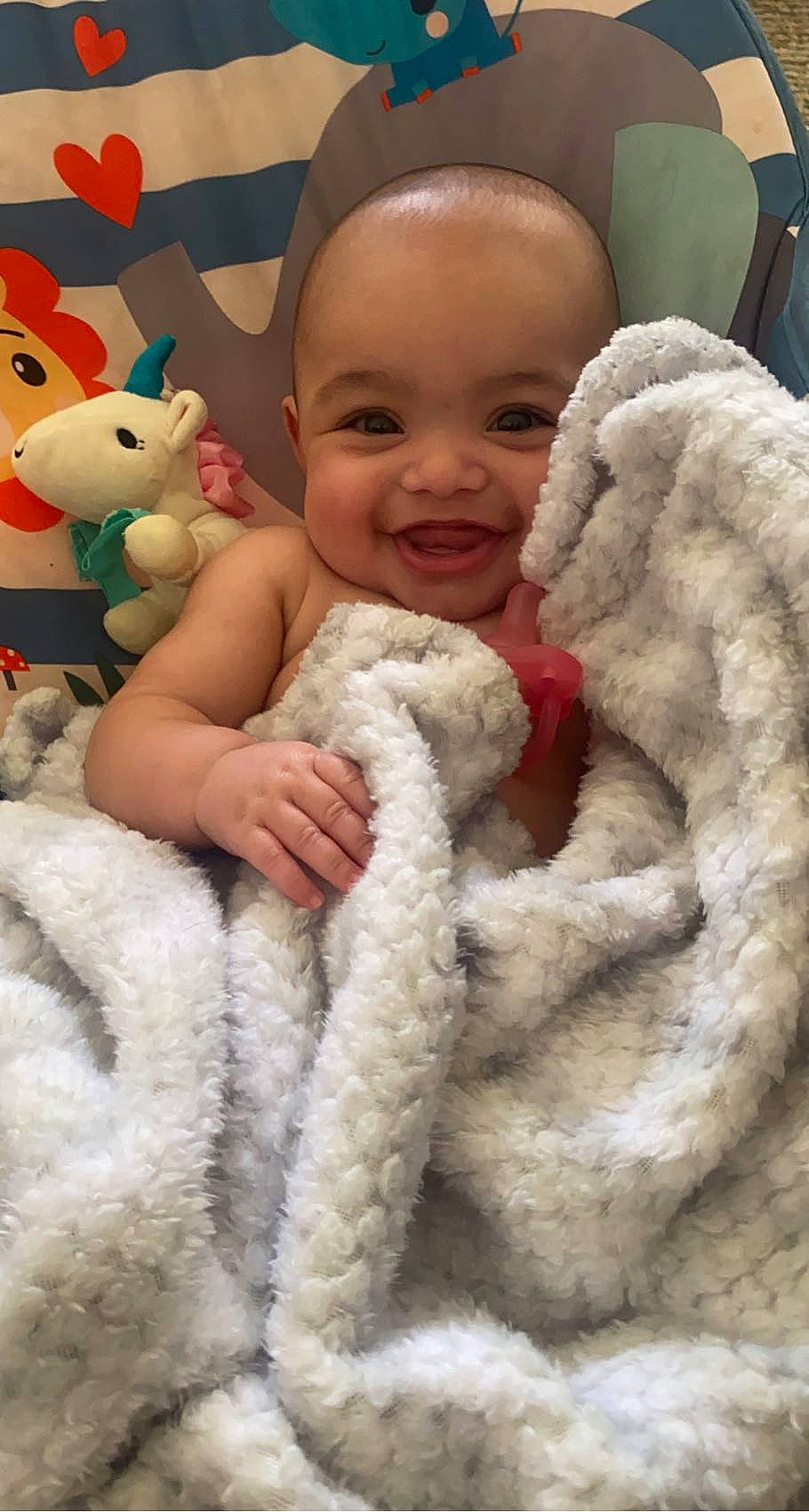 Alivia joined the competition — help win amazing prizes! arm, baby, baby_toddler_clothing, cheek, comfort, eye, face, finger, happy, head, headgear, human_body, joy, mammal, nose, organ, person, photograph, skin, smile