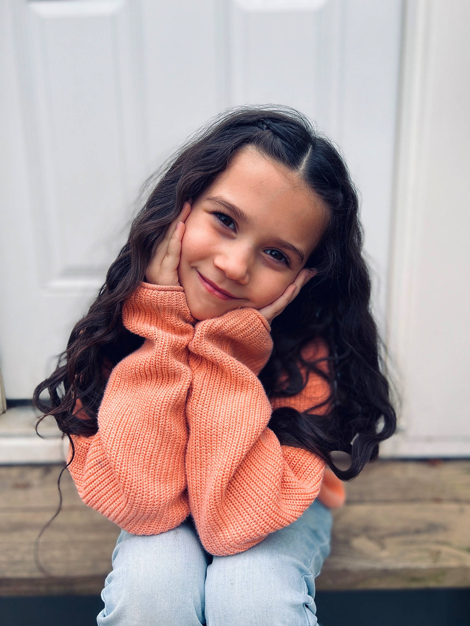 Skyy is registered to the contest to win money with this photo: arm, black_hair, elbow, eye, eyebrow, eyelash, face, fashion_design, flash_photography, gesture, happy, joy, knee, layered_hair, lip, long_hair, person, shoulder, sleeve, smile