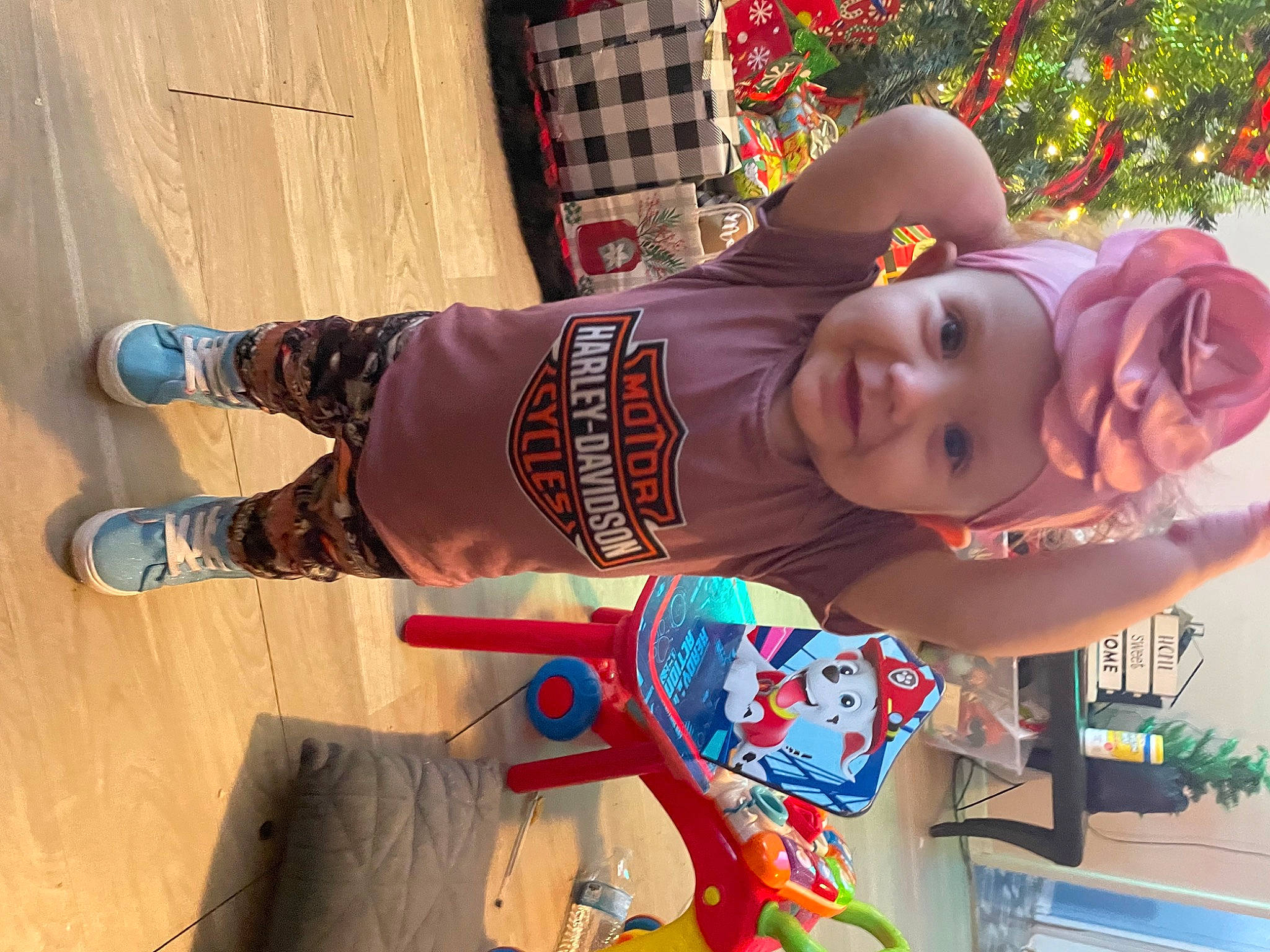 Carlie joined the competition — help win amazing prizes! child, fun, happy, hat, headwear, leisure, outdoor_shoe, pattern, person, plant, recreation, smile, t_shirt, thigh, toddler, walking_shoe