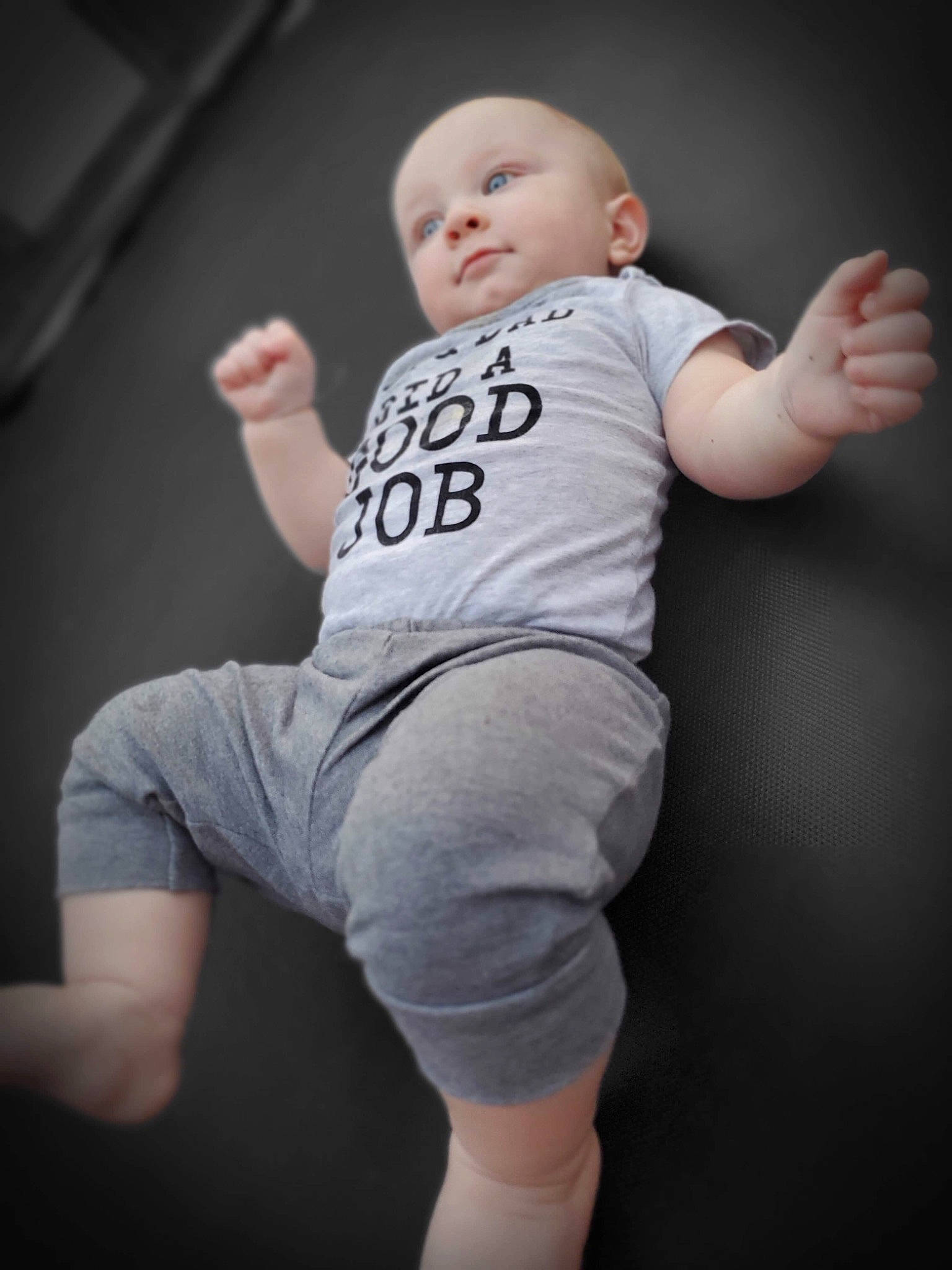 Dominik is registered to the contest to win money with this photo: arm, baby, cheek, child, flash_photography, joint, leg, muscle, person, photo_shoot, photography, t_shirt, toddler