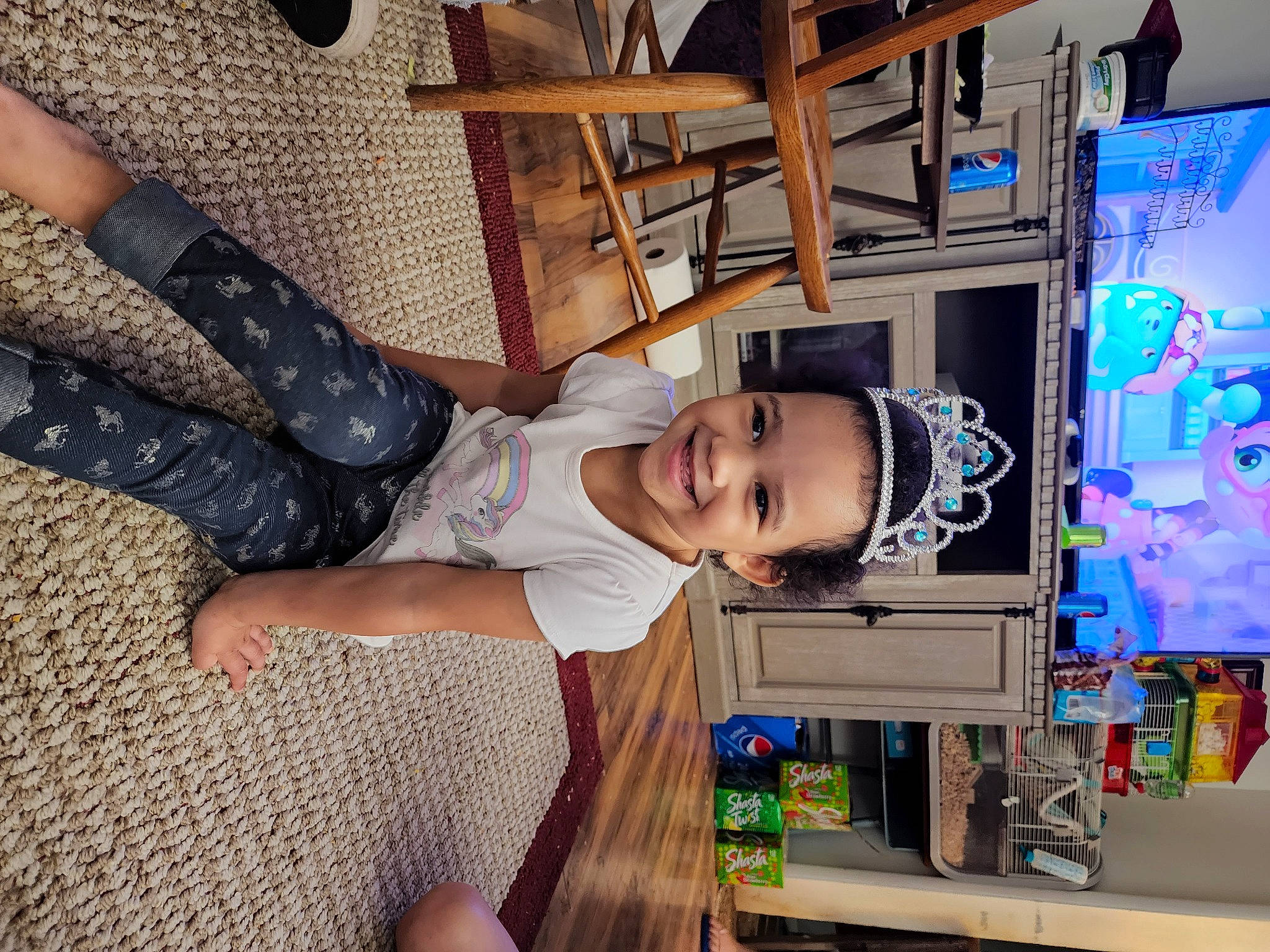 Syrenity is registered to the contest to win money with this photo: baby, child, engineering, flooring, foot, fun, happy, human_leg, joy, leisure, machine, pattern, person, room, smile, sock, thigh, toddler, wood