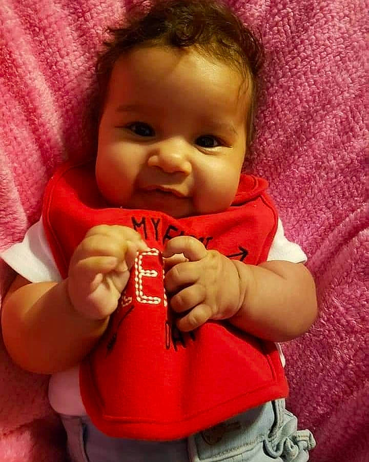 Kenley joined the competition — help win amazing prizes! baby, cheek, child, finger, lip, mouth, nose, person, thumb, toddler