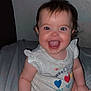 Isabella joined the competition — help win amazing prizes! baby, babylaughing, bodypart, clothing, couch, face, finger, furniture, hand, happy, head, laughing, mouth, person, photography, portrait, sitting, smile, t_shirt, teeth