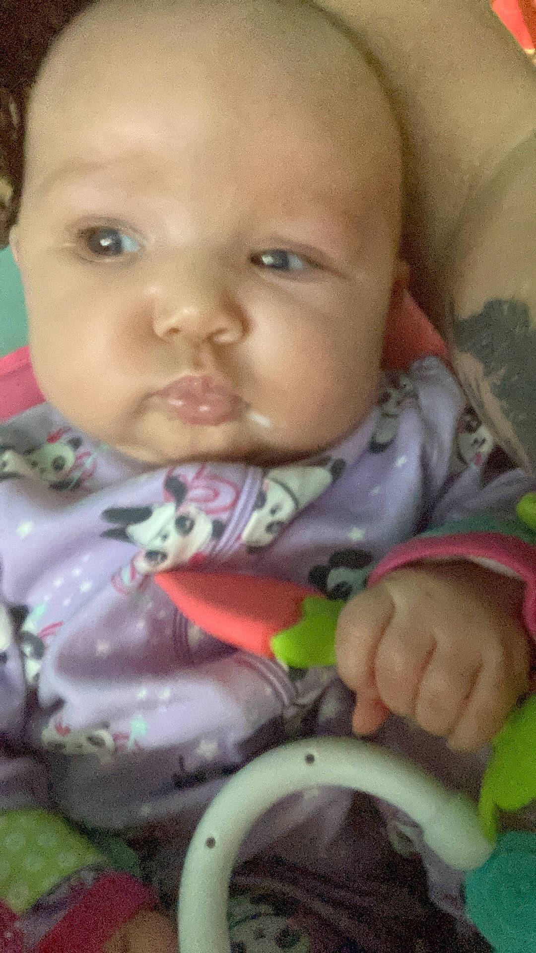 Ariella is registered to the contest to win money with this photo: baby, baby_products, baby_toddler_clothing, cheek, child, chin, eyebrow, facial_expression, forehead, fun, grass, happy, iris, lip, mouth, nose, person, photograph, pink, skin