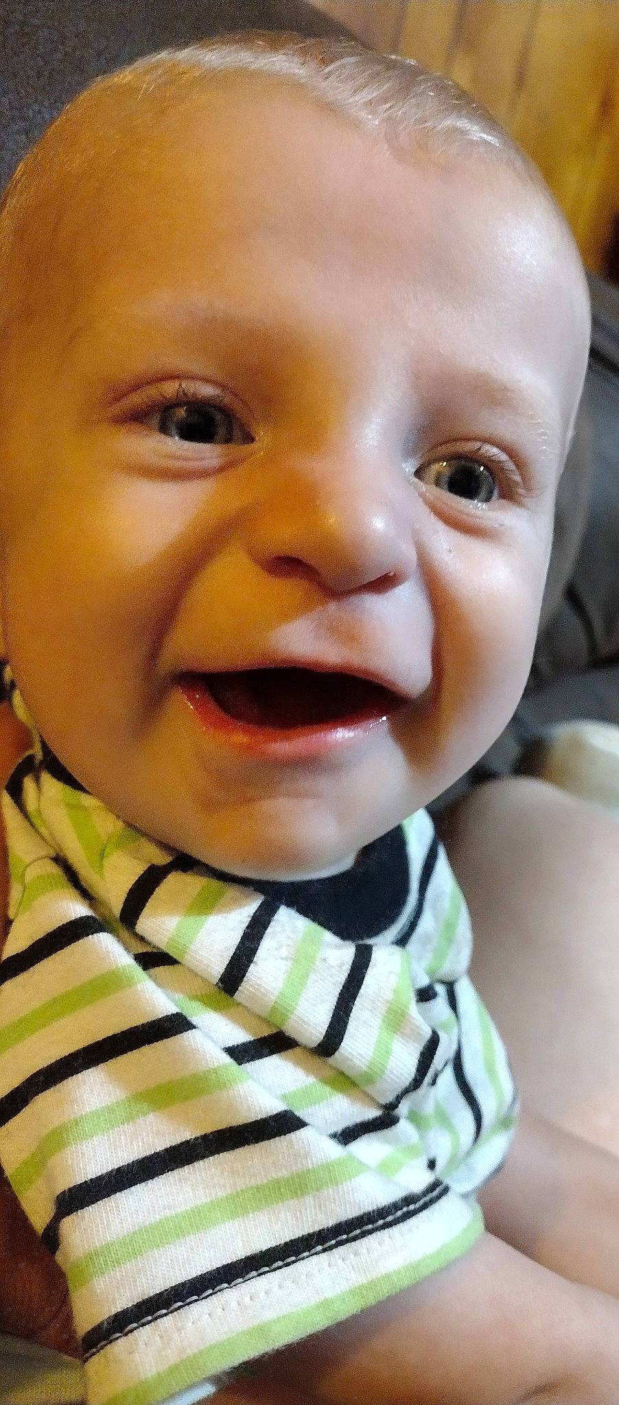 Talon is registered to the contest to win money with this photo: baby, cheek, chin, eye, eyebrow, eyelash, face, forehead, happy, head, iris, jaw, lip, mouth, neck, nose, person, skin, sleeve, smile