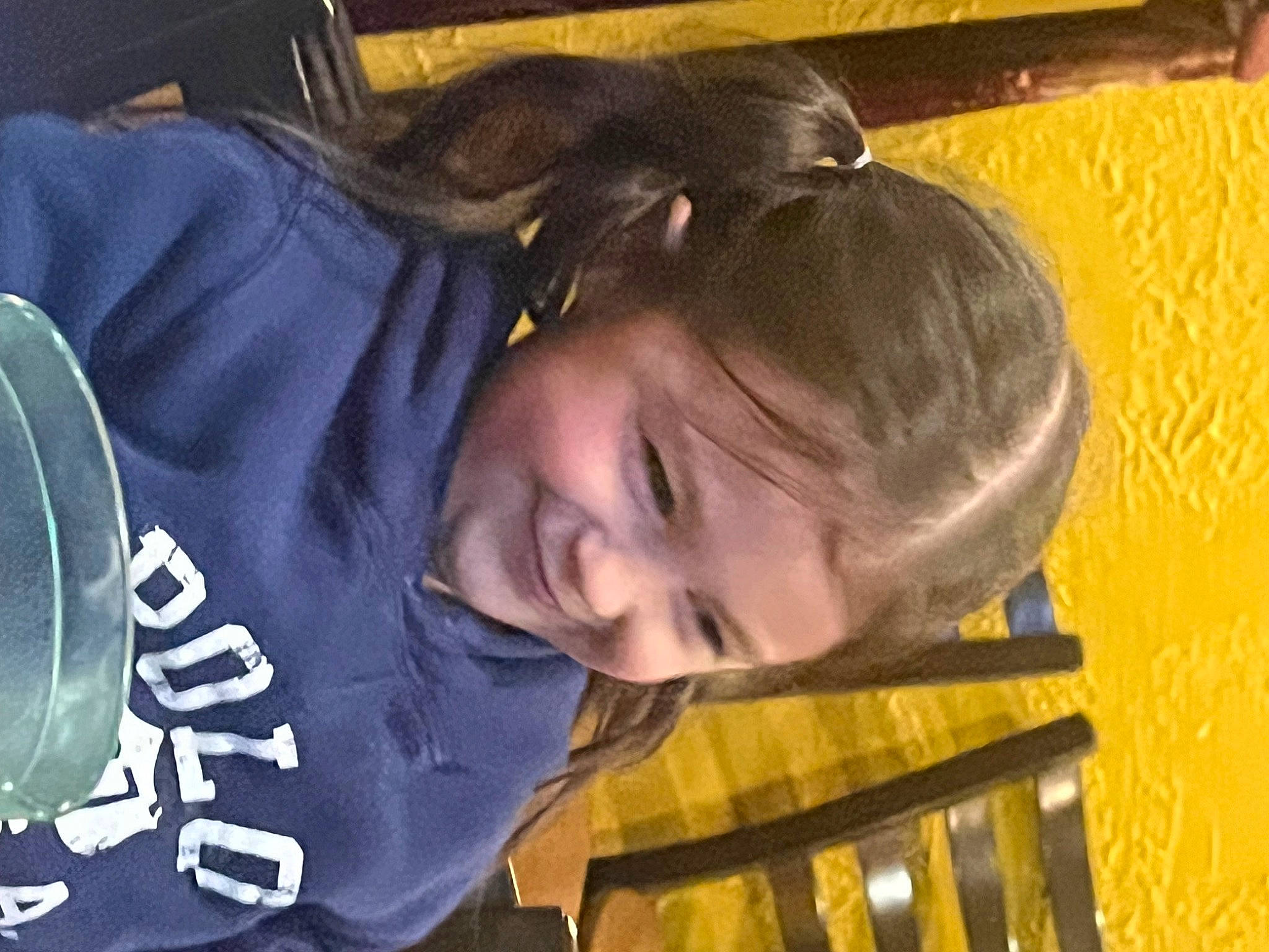 Odessa joined the competition — help win amazing prizes! child, electric_blue, fun, happy, joy, laugh, leisure, person, sitting, smile, tree, wood, yellow