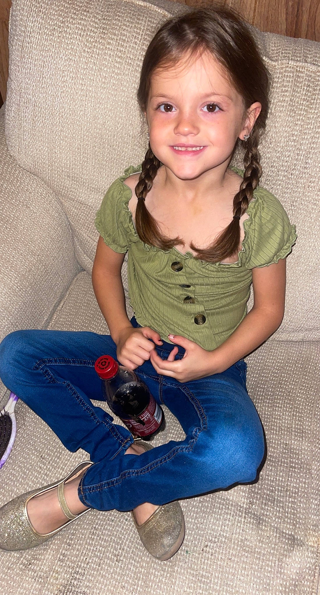 Kayson joined the competition — help win amazing prizes! baby_toddler_clothing, cheek, clothing, elbow, finger, happy, jeans, joint, joy, knee, lap, leg, person, shoe, shoulder, skin, sleeve, smile, sneakers, thigh