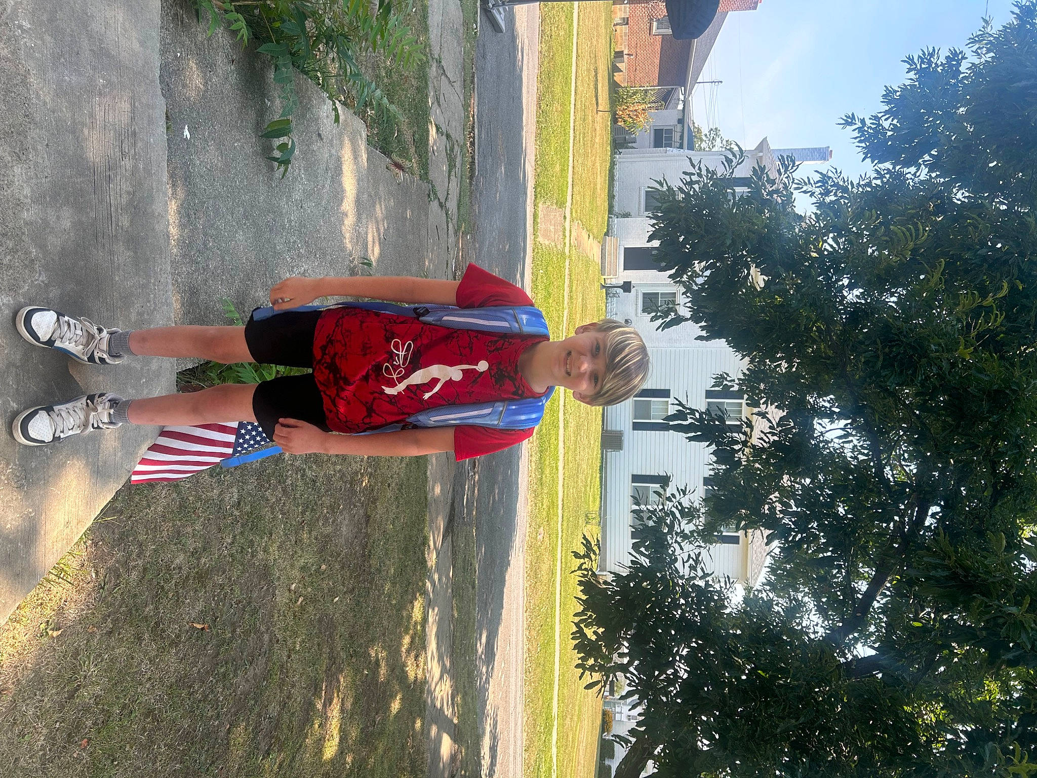 Gavin joined the competition — help win amazing prizes! carmine, elbow, fun, happy, human_leg, joy, knee, leisure, people_in_nature, person, plant, recreation, shadow, shorts, sky, sports_uniform, sportswear, t_shirt, thigh, tints_and_shades