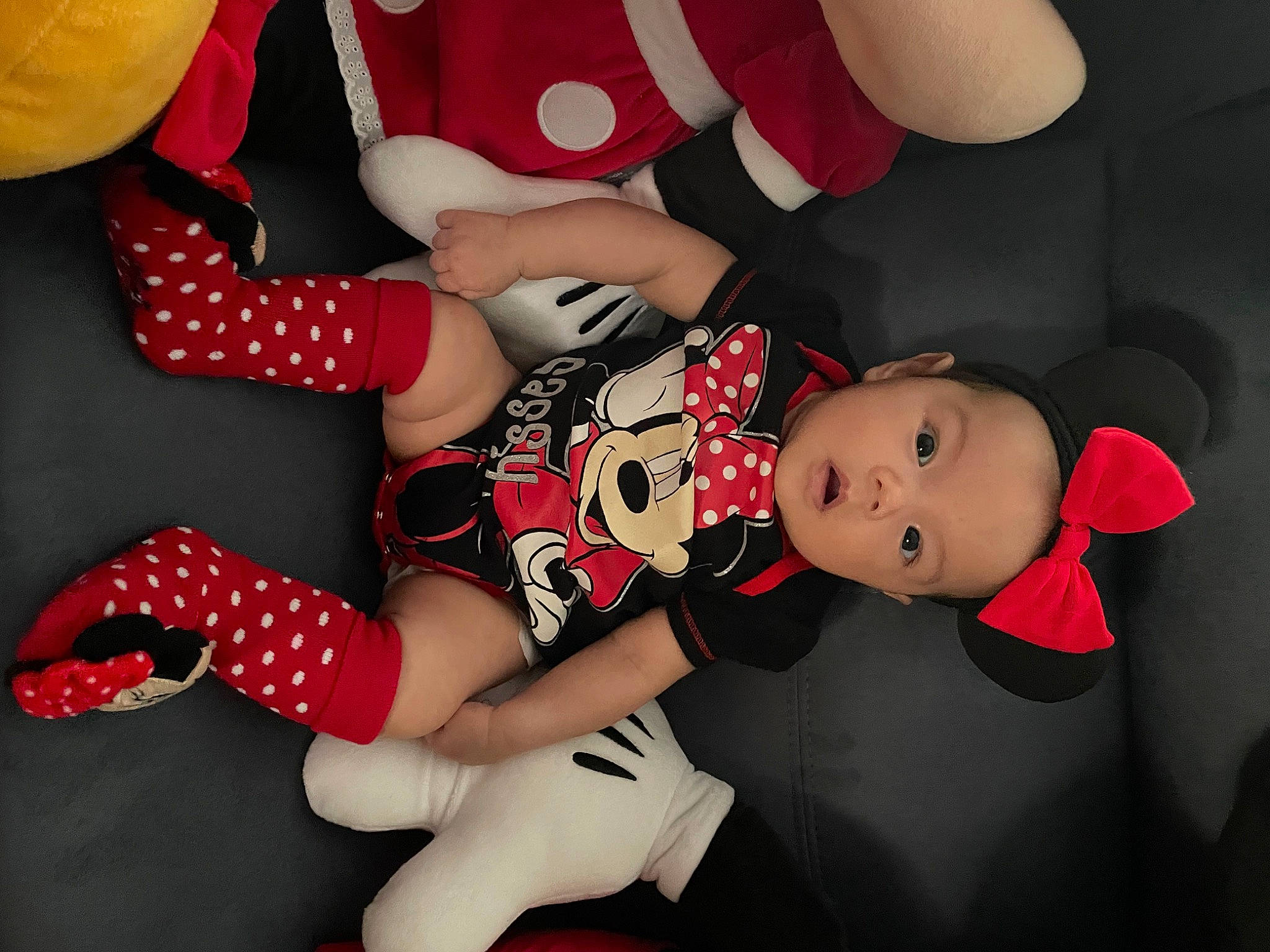 Disney joined the competition — help win amazing prizes! arm, baby, baby_toddler_clothing, dress, finger, hand, hat, head, joint, knee, lap, leg, person, pink, plant, red, skin, sleeve, surprise, textile