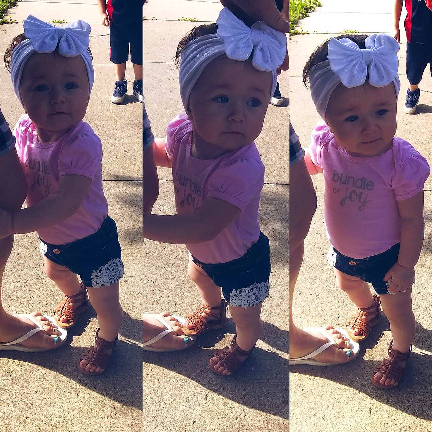 Taytum is registered to the contest to win money with this photo: beach, child, face, fun, happy, head, headgear, morning, people, person, personal_protective_equipment, play, purple, sand, shoe, sky, smile, summer, sun_hat, toddler