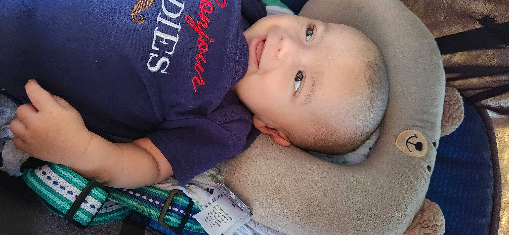 Isaiah joined the competition — help win amazing prizes! baby, baby_products, baby_toddler_clothing, cheek, child, chin, comfort, elbow, eyelash, grass, happy, hat, headgear, lip, logo, pattern, person, plant, skin, sleeve