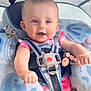 Lya participe au concours pour gagner de l'argent avec cette photo : baby, child, smiling, floatation_device, water, pink_clothing, blue_patterns, happy, infant, safety_harness, swimming, summer, outdoor, playful, cute, person, face, floating, baby_toy, water_fun