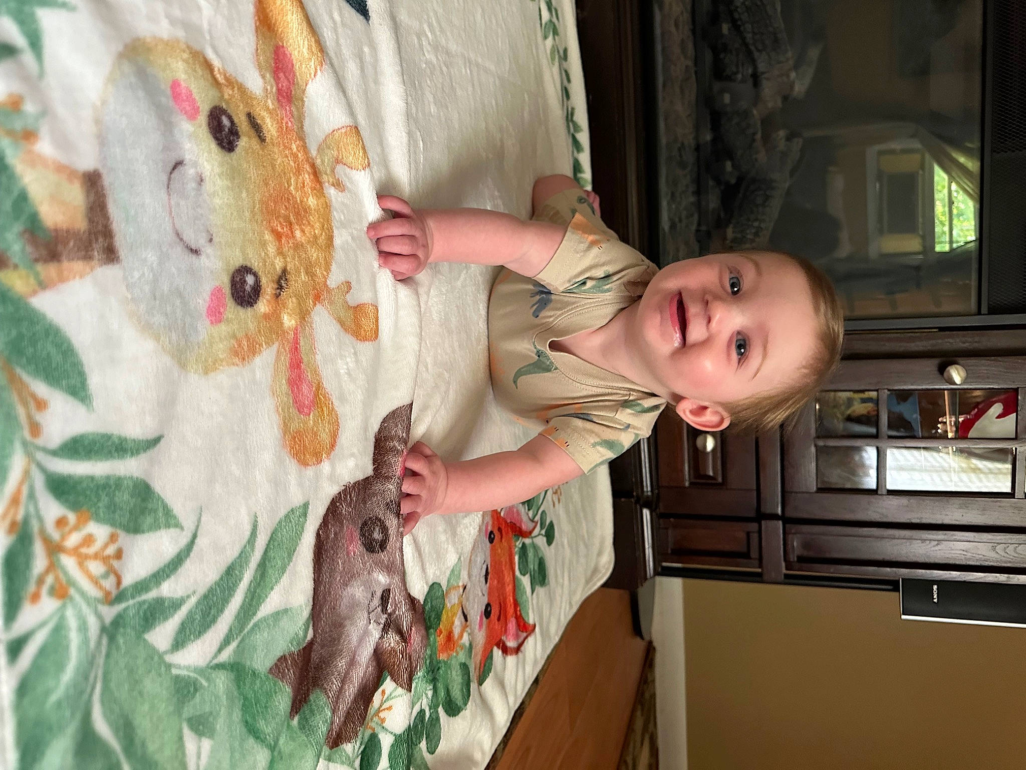 Jake joined the competition — help win amazing prizes! art, child, easter_bunny, fawn, fun, fur, happy, joy, linens, organ, pattern, person, plush, rabbit, room, smile, stuffed_toy, t_shirt, toddler, toy