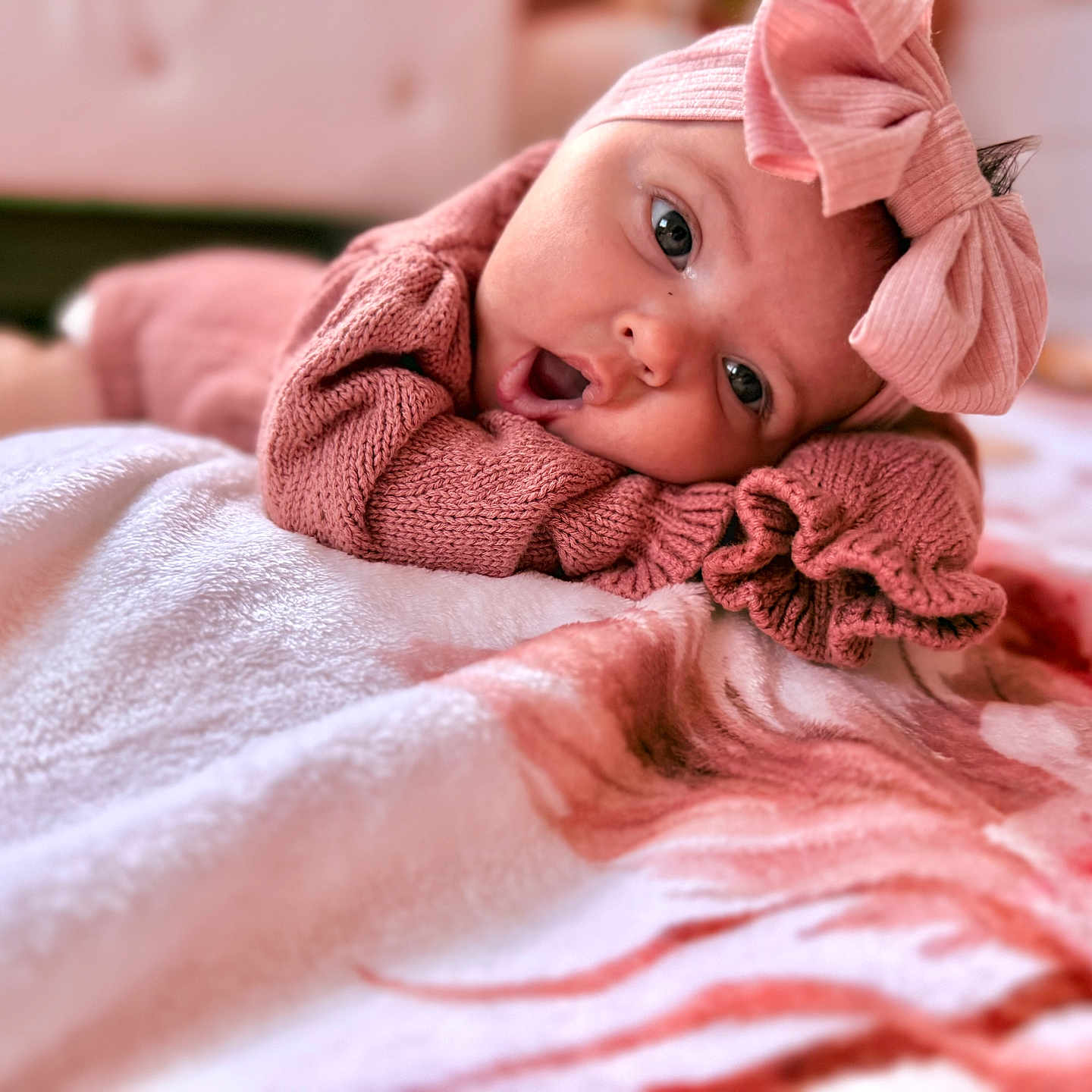 Lakelyn is registered to the contest to win money with this photo: baby, babylaughing, blanket, bodypart, bonnet, cap, clothing, face, finger, hand, happy, hat, head, newborn, person, photography, portrait, quilt, smile, towel
